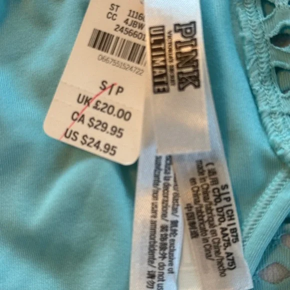 NWT Victoria’s Secret PINK Sports Bra Baby Blue size XS - Picture 3 of 4
